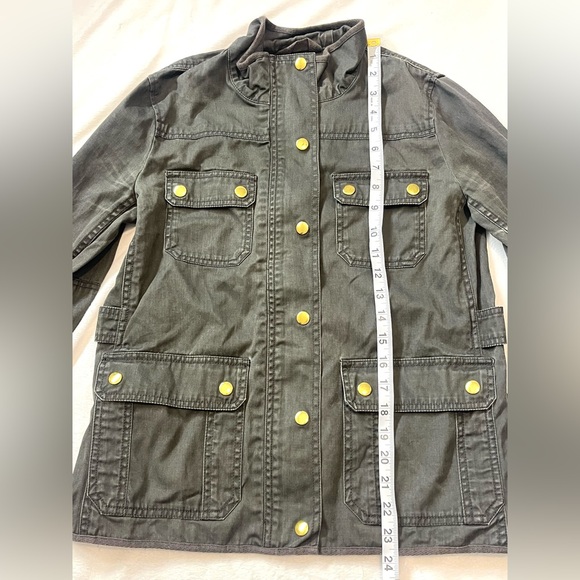 J. Crew Relaxed Boyfriend Field Utility Jacket Army Green Women’s Medium Petite - Picture 7 of 16